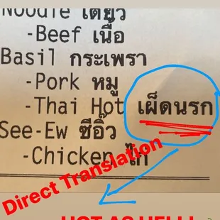 If you like spicy ask for Thai Hot aka Hot as Hell!