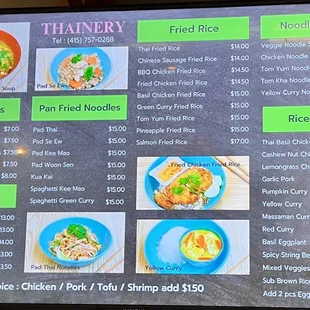 Thainery digital menu screen