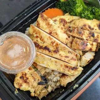 BBQ Chicken over Fried Rice