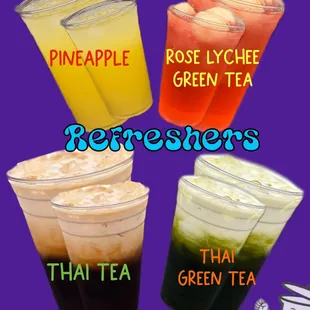 a variety of drinks