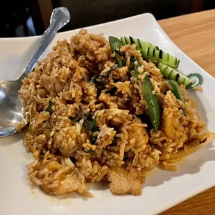 Spicy Chicken Basil Fried Rice