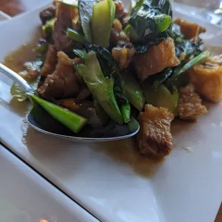 Crispy Pork Belly with Chinese Broccoli