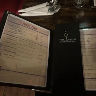 Menu/drink menu