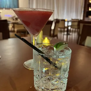 Raspberry cocktail and Vodka Tonic each of which were well prepared and refreshing