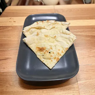 a flat bread on a plate