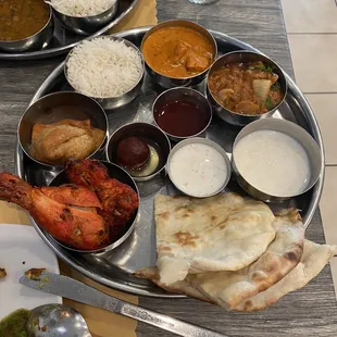 Non Vegetarian Thali and Vegetarian Thali