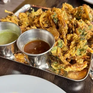 Veggie Pakora crisp, fresh, not greasy. Cannot recommend highly enough!