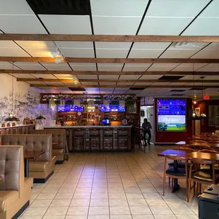 the inside of a restaurant