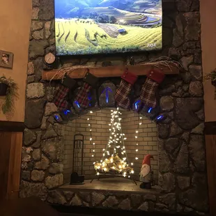 Fire display near entrance