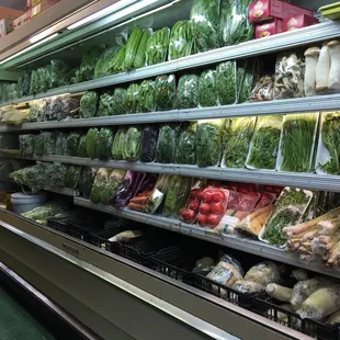 a produce section in a grocery store