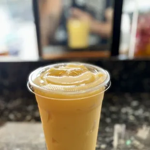 Mango Lychee Real Fruit Smoothie (no boba) $7! Oui, oui!