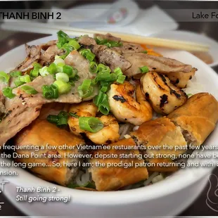 No. 35 - 3 Item Bun ($14.50) Egg roll, bbq pork and shrimp