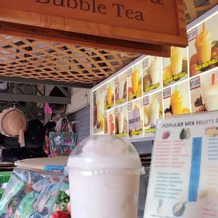 Lychee boba for $7