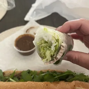Shrimp and pork spring roll