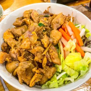 a bowl of food on a table