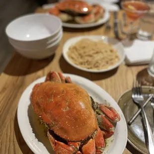 a large crab on a plate