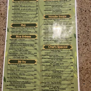 The food menu