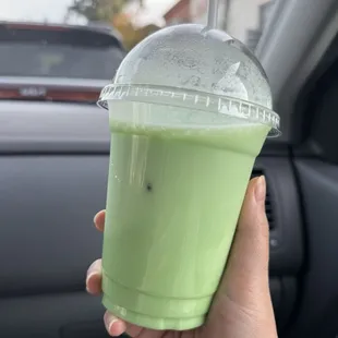 Pandan mung bean milk