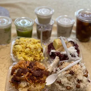 a tray of food