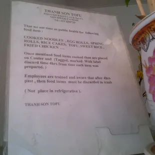 menu