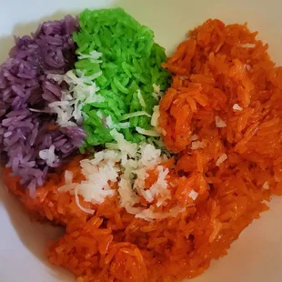 a plate of rice and vegetables