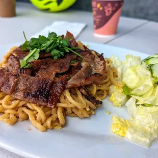 BBQ pork garlic noodles $14