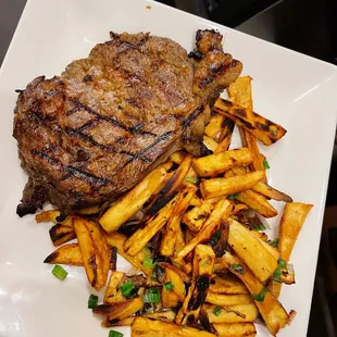 Ribeye with Japanese fries