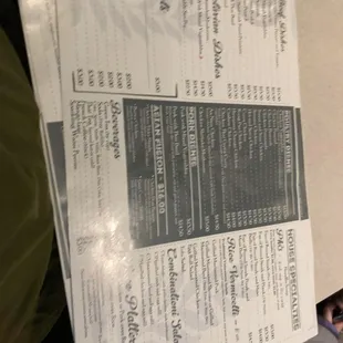 menu