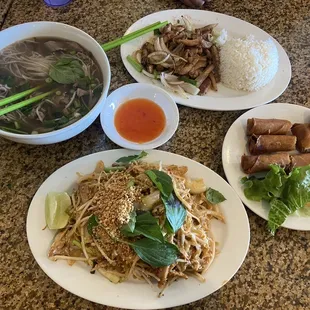 44. Pho Chicken and Beef  Fried egg rolls  Pad Thai Chicken