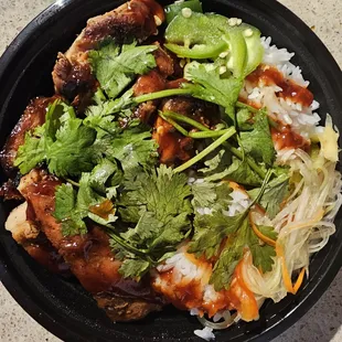 Thank Que Bowl  with all of the additonal flavor fixingx