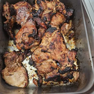 The barbecue chicken for the Thank Que Bowl