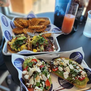 Green chili tacos and strawberry avocado toast