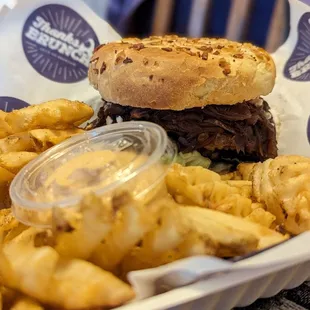 Burger and fries