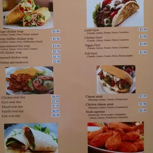 Menu board on 7/31/18