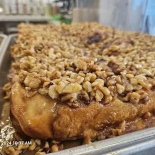 Honey pecan rolls, also kept warm next to the cinnamon rolls