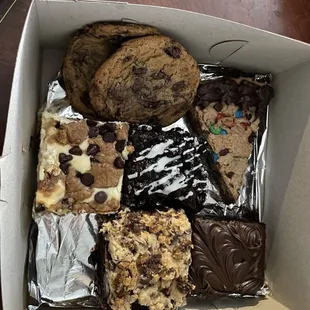 Brownies and cookies.