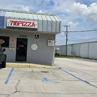 the front of the building