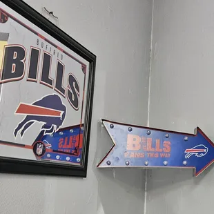 a buffalo bills sign and a buffalo bills sign