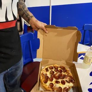 CUP N CHAR PIZZA!!!! (Small pre cooked to go)