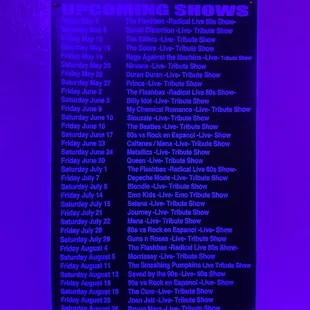 Tribute shows coming up