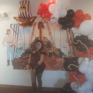Wall garland to accent photo backdrop