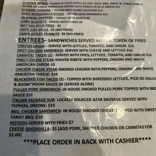 menu