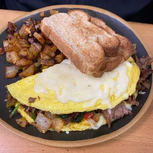 Seasoned Steak Omelette