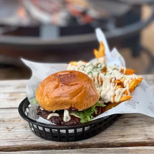 That French Burger (upgraded to truffle fries)