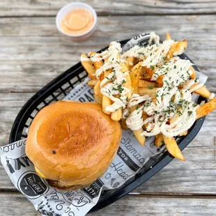 Double smash cheese burger (Last week's Special. 1/13/24) &amp; Truffle fries - Simple and good!