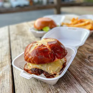 That German Burger - a bit salty for my liking, loved the buns though!