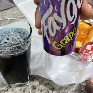 On kiosk menu it showed FANTA grape but we got Faygo grape. Lol