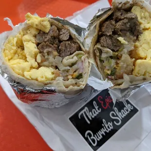 Steak breakfast burrito