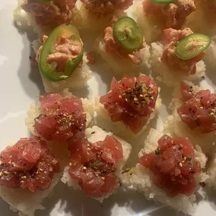 Poke on Crispy Rice