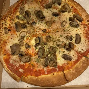 Large mushroom pizza